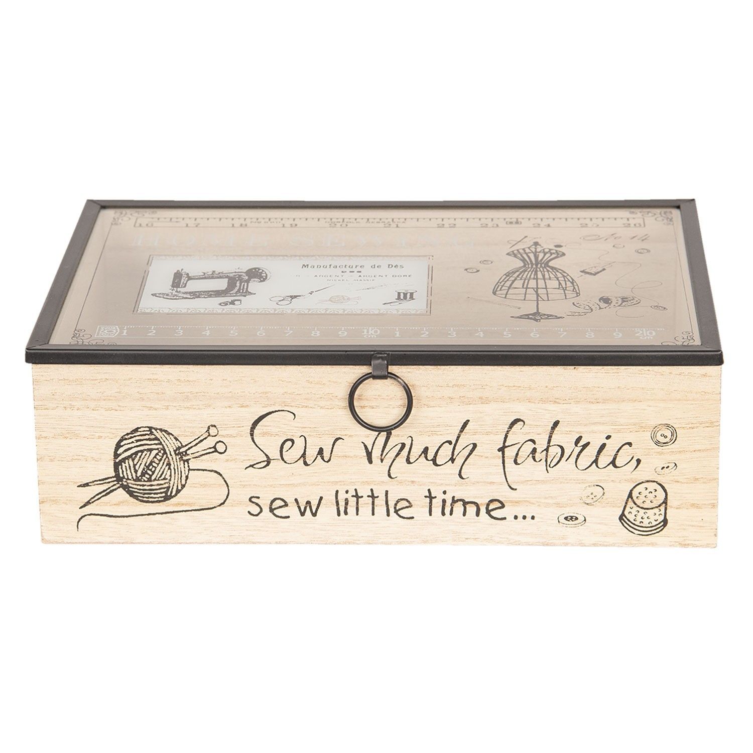 Dřevěný šicí box - 25*17*8 cm Clayre & Eef - LaHome - vintage dekorace