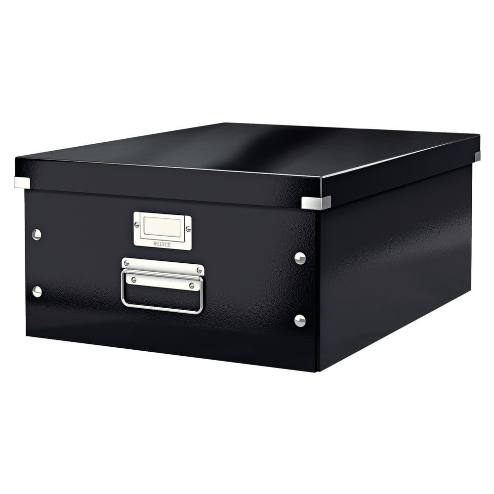 Černý kartonový úložný box s víkem 37x48x20 cm Click&Store – Leitz - Bonami.cz