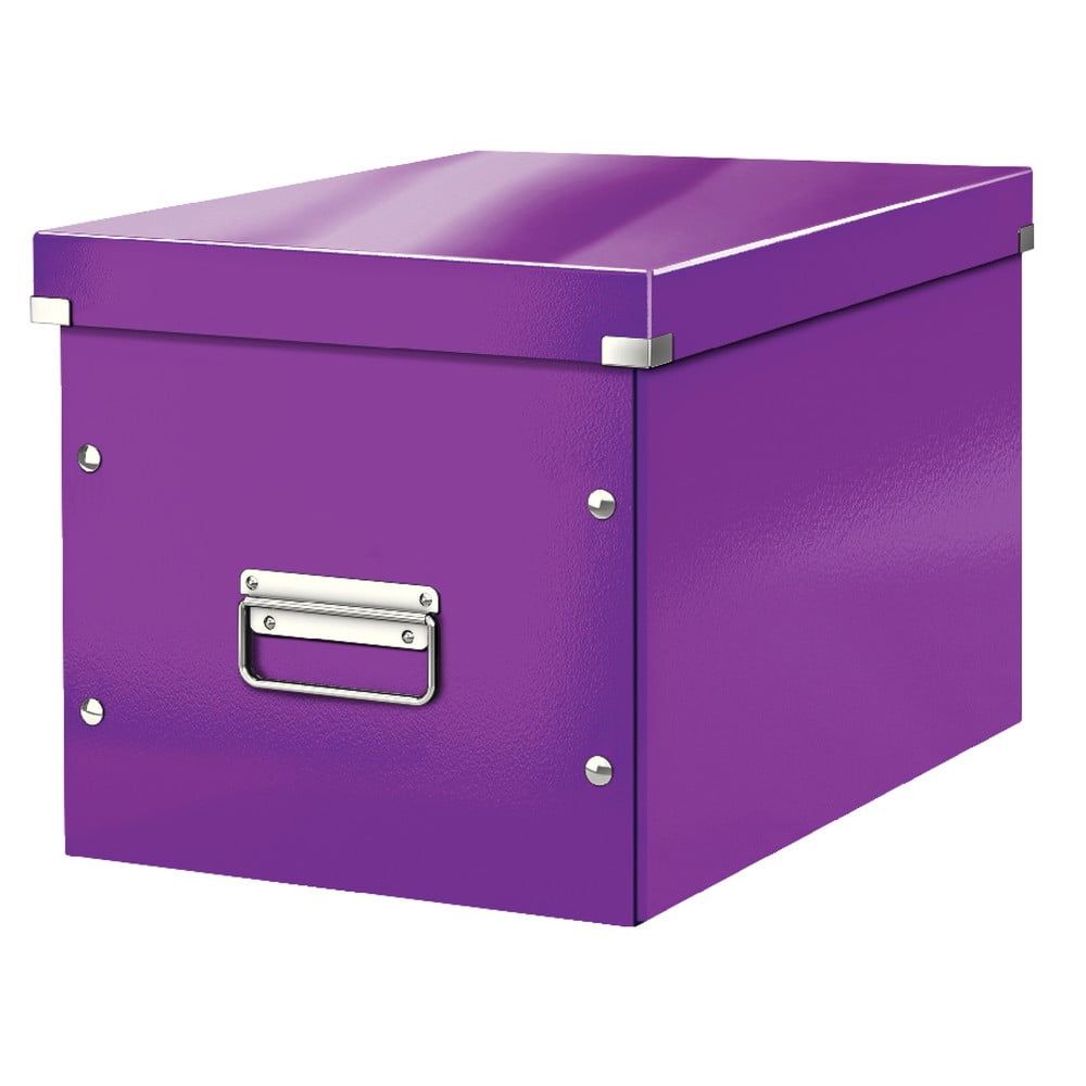 Fialový kartonový úložný box s víkem 32x36x31 cm Click&Store – Leitz - Bonami.cz