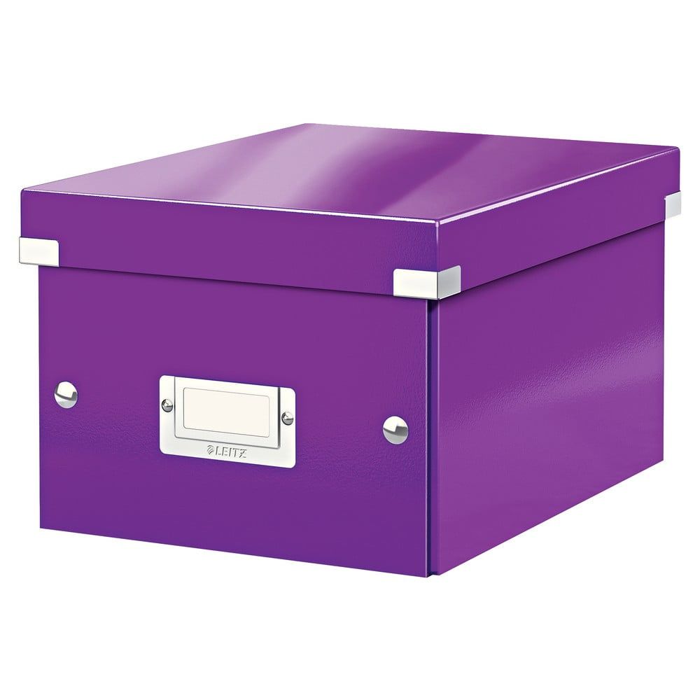 Fialový kartonový úložný box s víkem 22x28x16 cm Click&Store – Leitz - Bonami.cz
