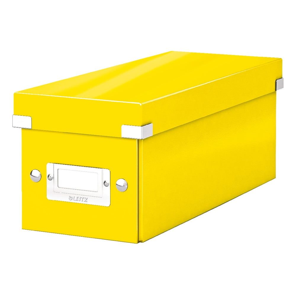 Žlutý kartonový úložný box s víkem 14x35x14 cm Click&Store – Leitz - Bonami.cz