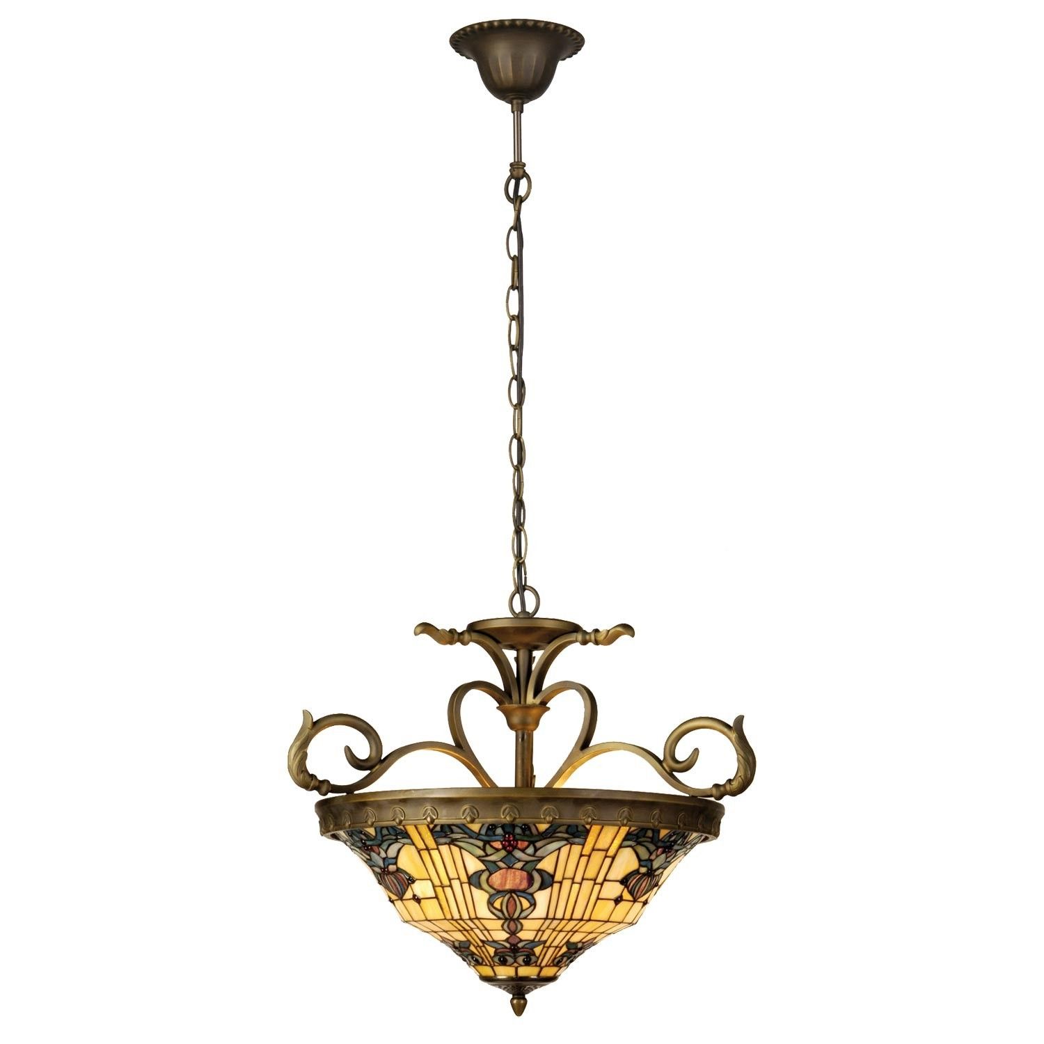 Závěsné svítidlo Tiffany Alloment - Ø 56*170 cm 3x E27 / Max 60W Clayre & Eef - LaHome - vintage dekorace