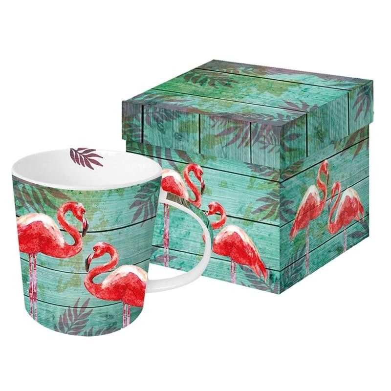 Hrnek v krabičce Summer Flamingos - 0,3L PPD - LaHome - vintage dekorace