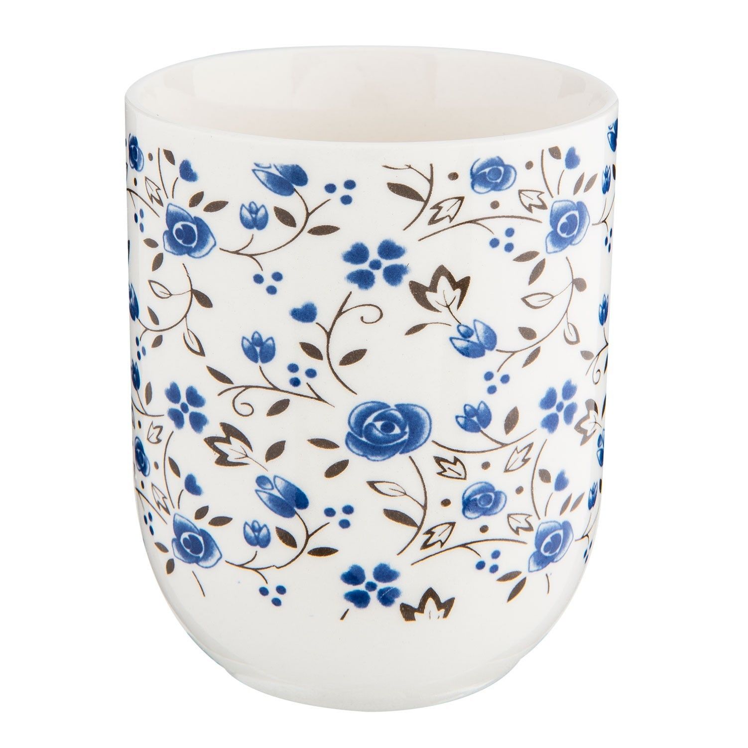 Kalíšek na čaj modrý dekor kytička - Ø 6*8 cm / 0,1L Clayre & Eef - LaHome - vintage dekorace