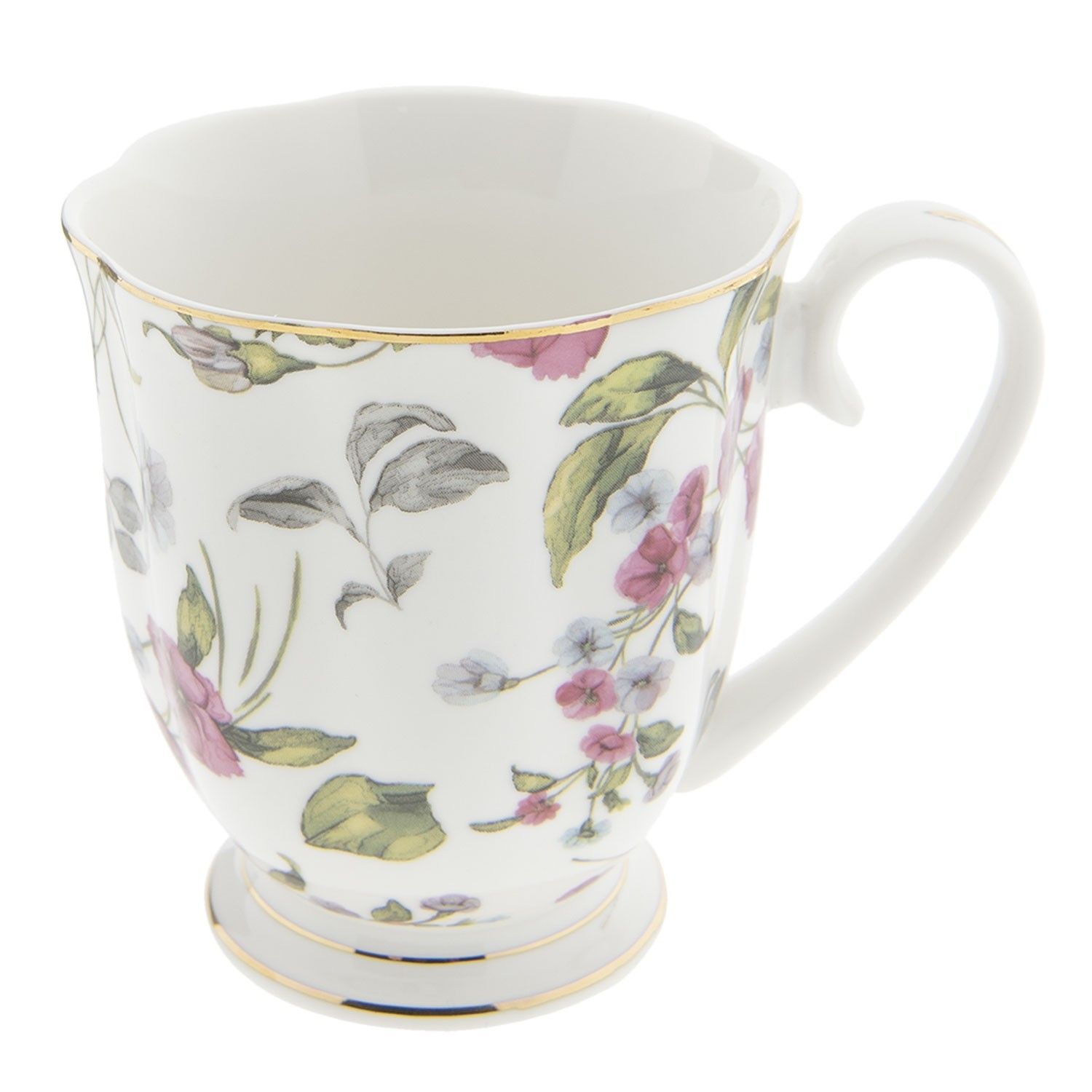 Porcelánový hrnek s malými květy -  11*8*9 cm Clayre & Eef - LaHome - vintage dekorace