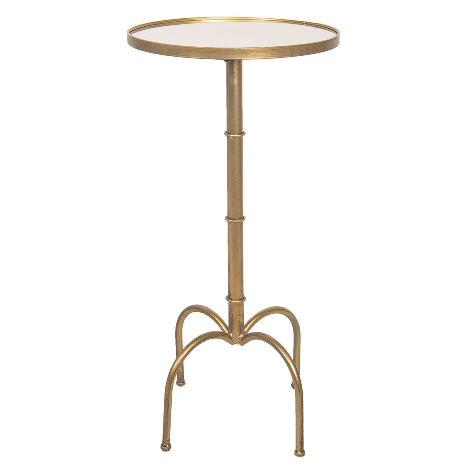 Zlatý kovový odkládací stolek - Ø 40*81 cm Clayre & Eef - LaHome - vintage dekorace
