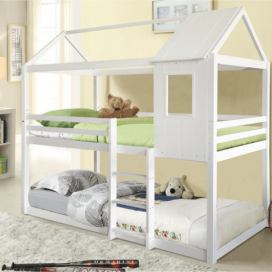 Montessori patrová postel, bílá, 90x200, Atrisa Mdum