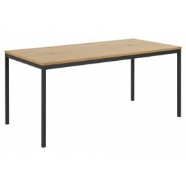 Jídelní stůl rozkládací 140/180 x 90 cm bílý se světlým dřevem SOLA