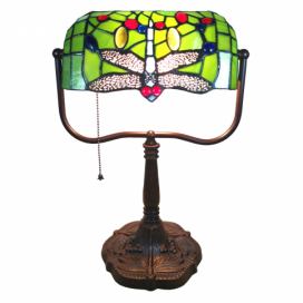 Stolní Tiffany lampa Libellule - 25*25*42 cm E27/max 1*60W Clayre & Eef