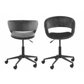Dkton Designová kancelářská židle Natania tmavě šedá