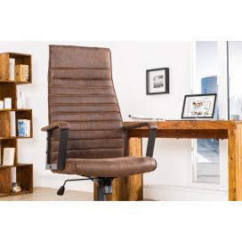 LuxD Kancelářská židle Roma Vintage hnědá 125cm