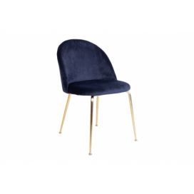 Norddan Designová židle Ernesto, modrá / mosaz