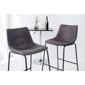 LuxD Designová barová židle Ester / vintage šedá