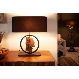 LuxD 24276 Designová stolní lampa Factor 55 cm černá - akácie