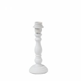 Bílá dřevěná noha k lampě s patinou - Ø 10*26 cm Clayre & Eef