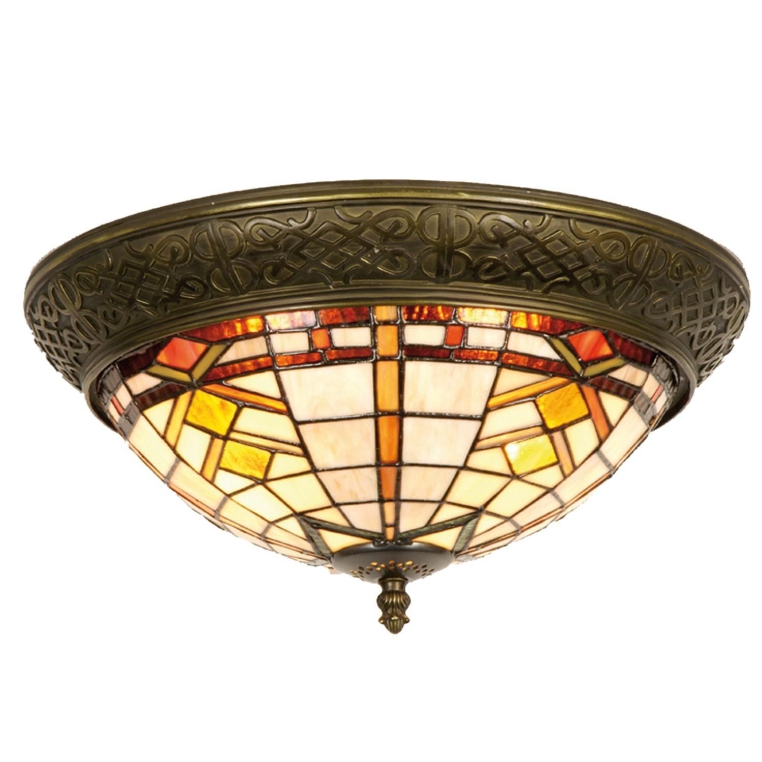 Stropní světlo Tiffany - Ø 38*19 cm 2x E14 / Max 40W Clayre & Eef - LaHome - vintage dekorace