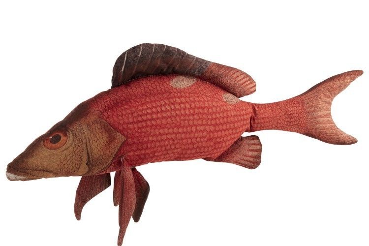 Červený polštář Fish Paul - 93*34*17cm J-Line by Jolipa - LaHome - vintage dekorace