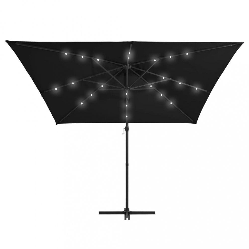 Konzolový slunečník s LED světly 250x250 cm Dekorhome Černá - DEKORHOME.CZ