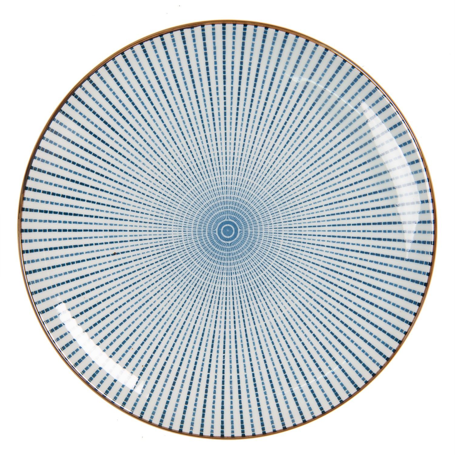 Dezertní talíř s modrým zdobením BlueLine - Ø  21 cm Clayre & Eef - LaHome - vintage dekorace