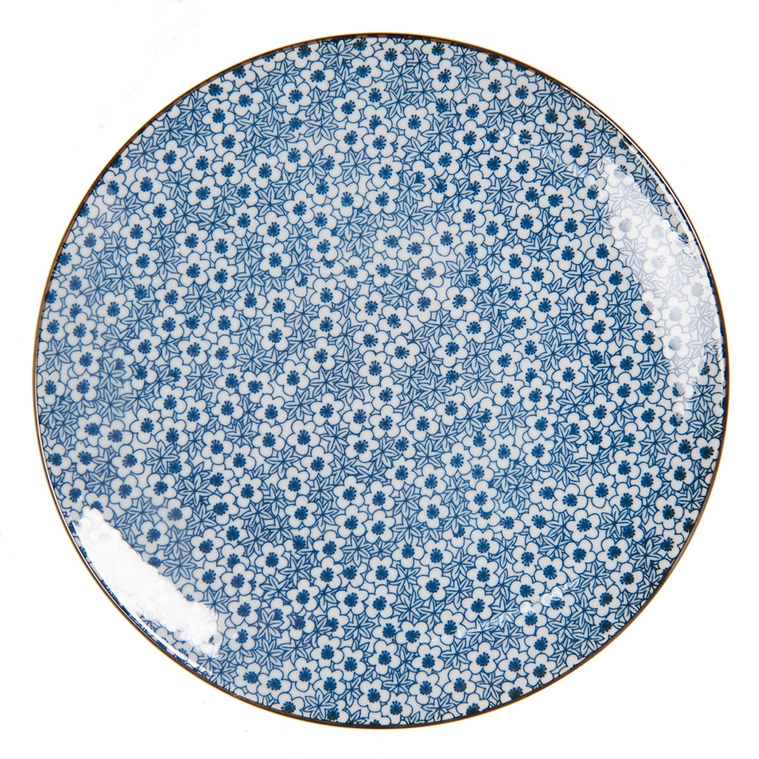 Dezertní talíř s modrými kvítky BlueFlowers - Ø 21 cm Clayre & Eef - LaHome - vintage dekorace