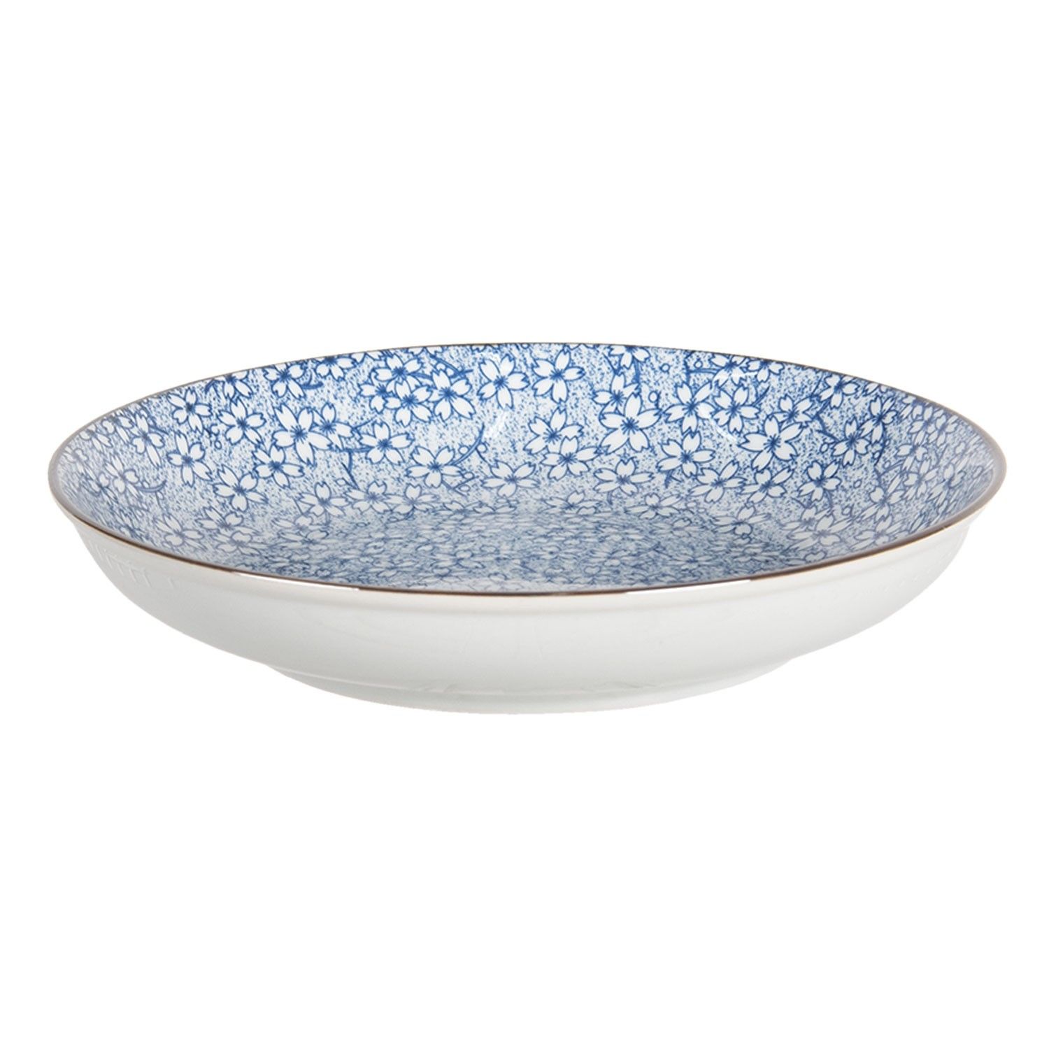 Hluboký talíř modré kvítky BlueFlow - Ø20*4 cm Clayre & Eef - LaHome - vintage dekorace