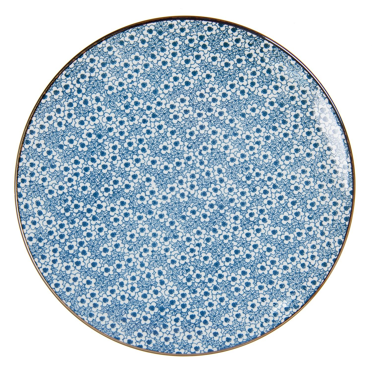 Jídelní talíř s modrými kvítky BlueFlowers - Ø  26 cm Clayre & Eef - LaHome - vintage dekorace