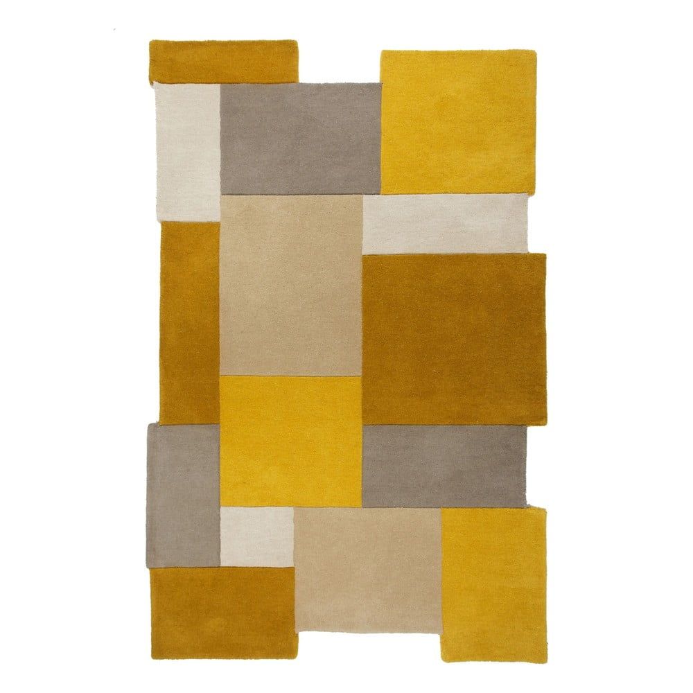Žluto-béžový vlněný koberec Flair Rugs Collage, 150 x 240 cm - Bonami.cz