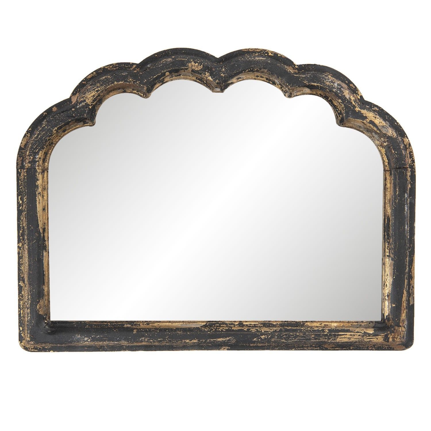 Vintage dřevěné zrcadlo Black gold - 66*4*51 cm Clayre & Eef - LaHome - vintage dekorace