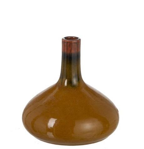 Karamelová keramická dekorační váza Vintage - Ø 21*21cm J-Line by Jolipa - LaHome - vintage dekorace
