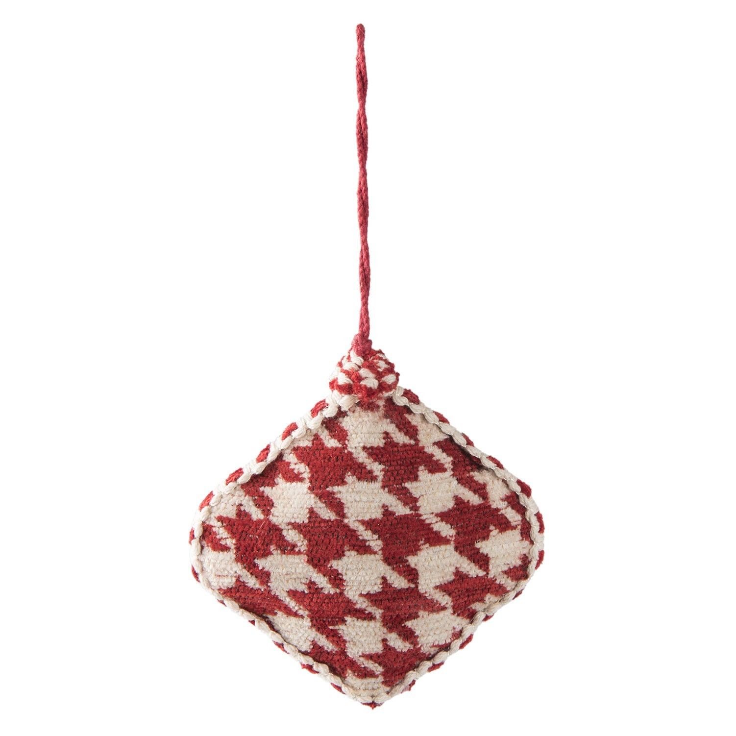 Vánoční červená textilní ozdoba kočotverec -  11*3*11 cm Clayre & Eef - LaHome - vintage dekorace