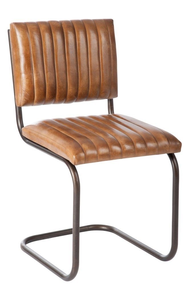 Kožená židle s kovovou konstrukcí MODERN - 51*45*87 cm J-Line by Jolipa - LaHome - vintage dekorace