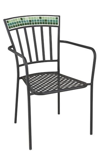 Kovová zahradní židle Square Mosaic - Ø53*57*85 cm J-Line by Jolipa - LaHome - vintage dekorace