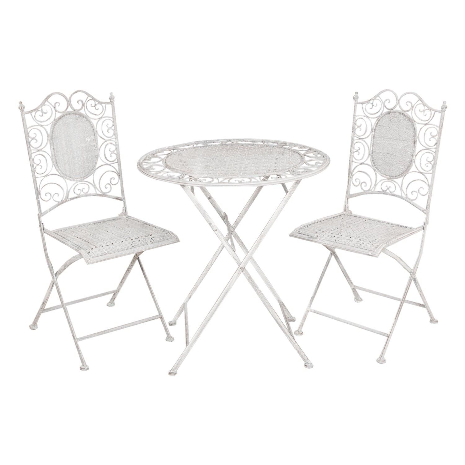 Zahradní souprava - stůl + 2 židle - Ø 70*75 / 2x 41*48*95 cm Clayre & Eef - LaHome - vintage dekorace