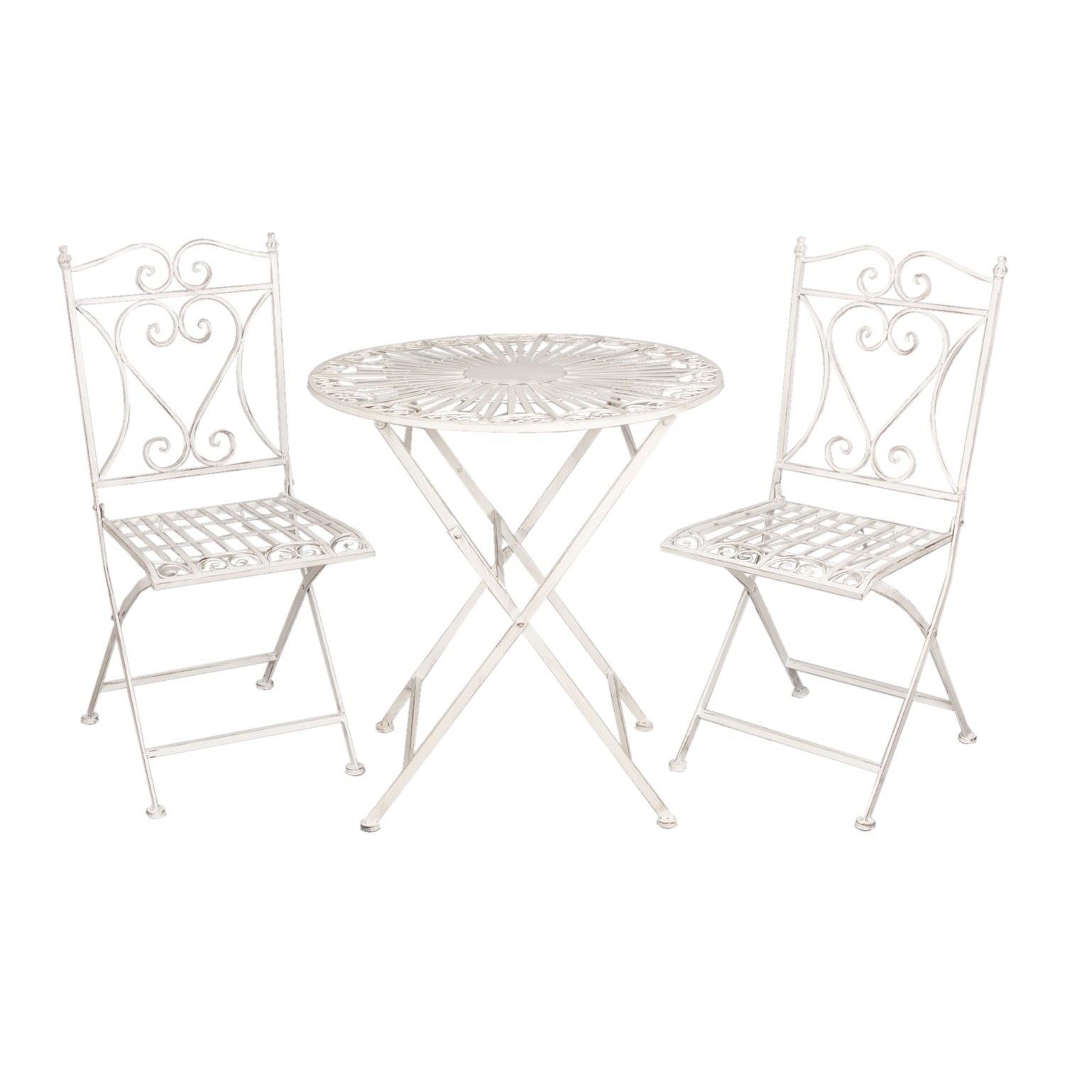 Zahradní skládací souprava - stůl + 2 židle -Ø 70*75 Clayre & Eef - LaHome - vintage dekorace