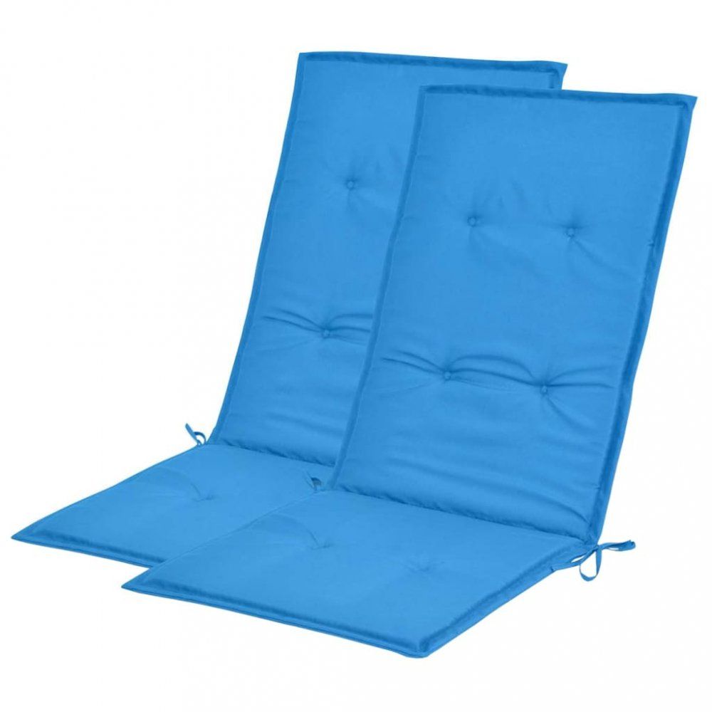 Voděodolné podušky na zahradní židle 2 ks Dekorhome Modrá - DEKORHOME.CZ