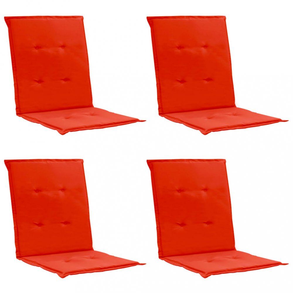 Voděodolné podušky na zahradní židle 4 ks Dekorhome Červená - DEKORHOME.CZ