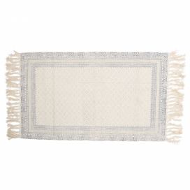 Krémový bavlněný koberec s šedými ornamenty - 70*120 cm Clayre & Eef