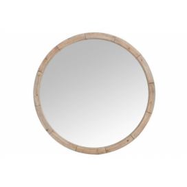 Kulaté dřevěné nástěnné zrcadlo Mind - Ø122*7cm J-Line by Jolipa LaHome - vintage dekorace