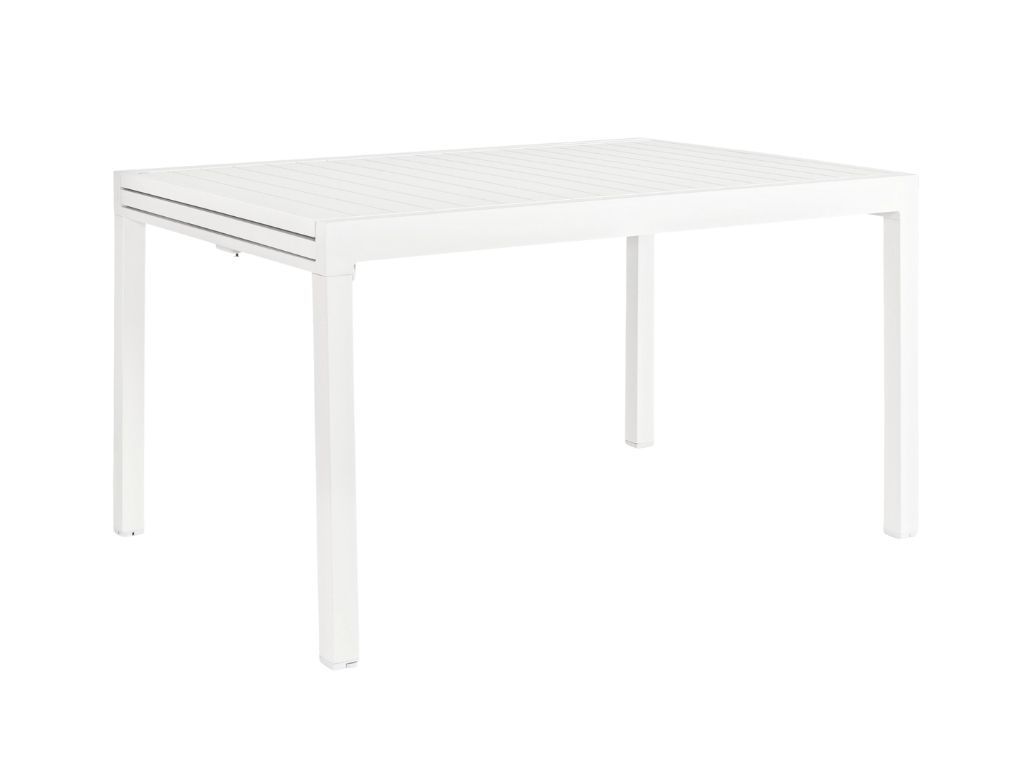 Bílý hliníkový zahradní rozkládací stůl Bizzotto Pelagius 135/270 x 90 cm - Designovynabytek.cz