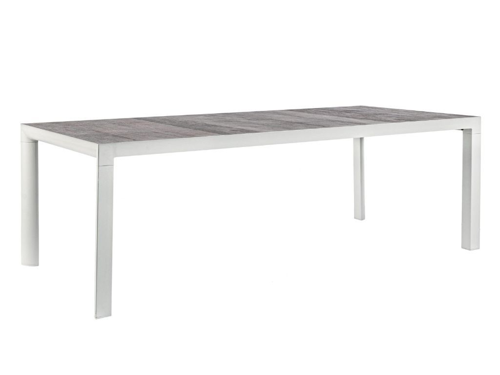 Tmavě hnědý keramický zahradní jídelní stůl Bizzotto Mason 220 x 100 cm s chromovou podnoží - Designovynabytek.cz