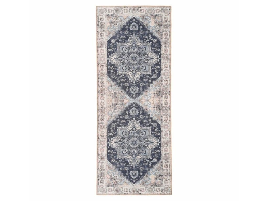 Nordic Living Modro bílý koberec Shola 80 x 200 cm s orientálními vzory - Designovynabytek.cz