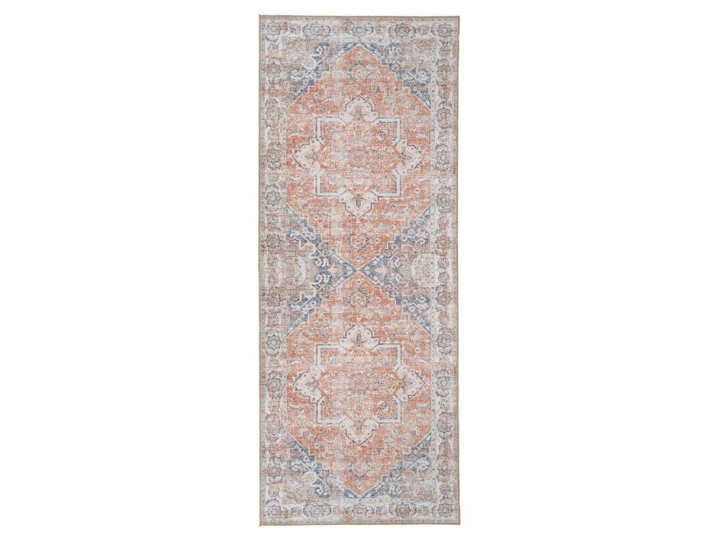 Nordic Living Modro oranžový koberec Shola 80 x 200 cm s orientálními vzory - Bonami.cz