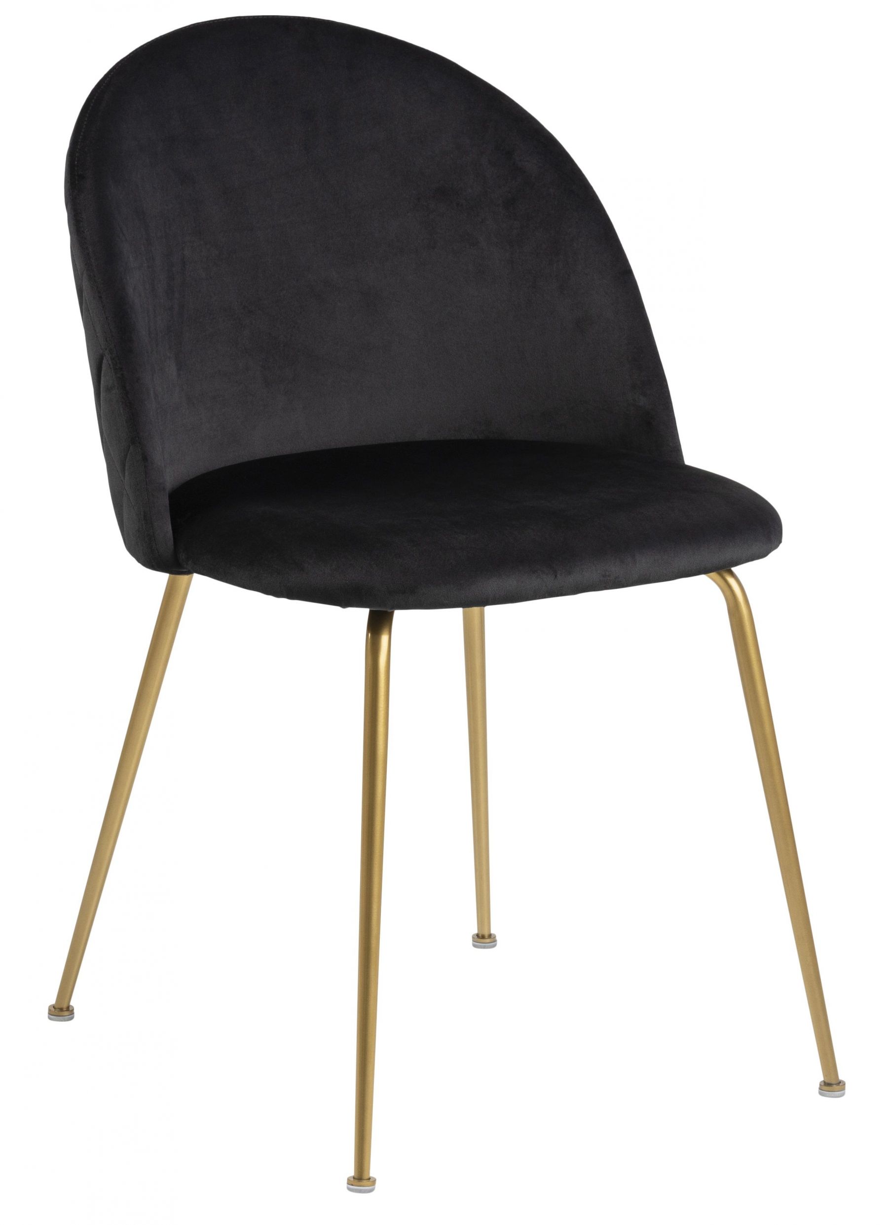 Scandi Černá sametová jídelní židle Harper se zlatou podnoží - XXXLutz