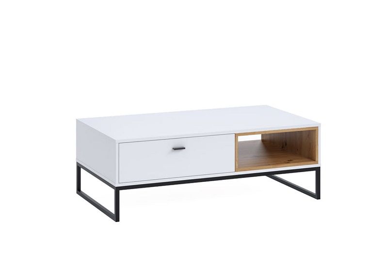 Konferenční stolek Olier, bílá/dub artisan - DAKA nábytek