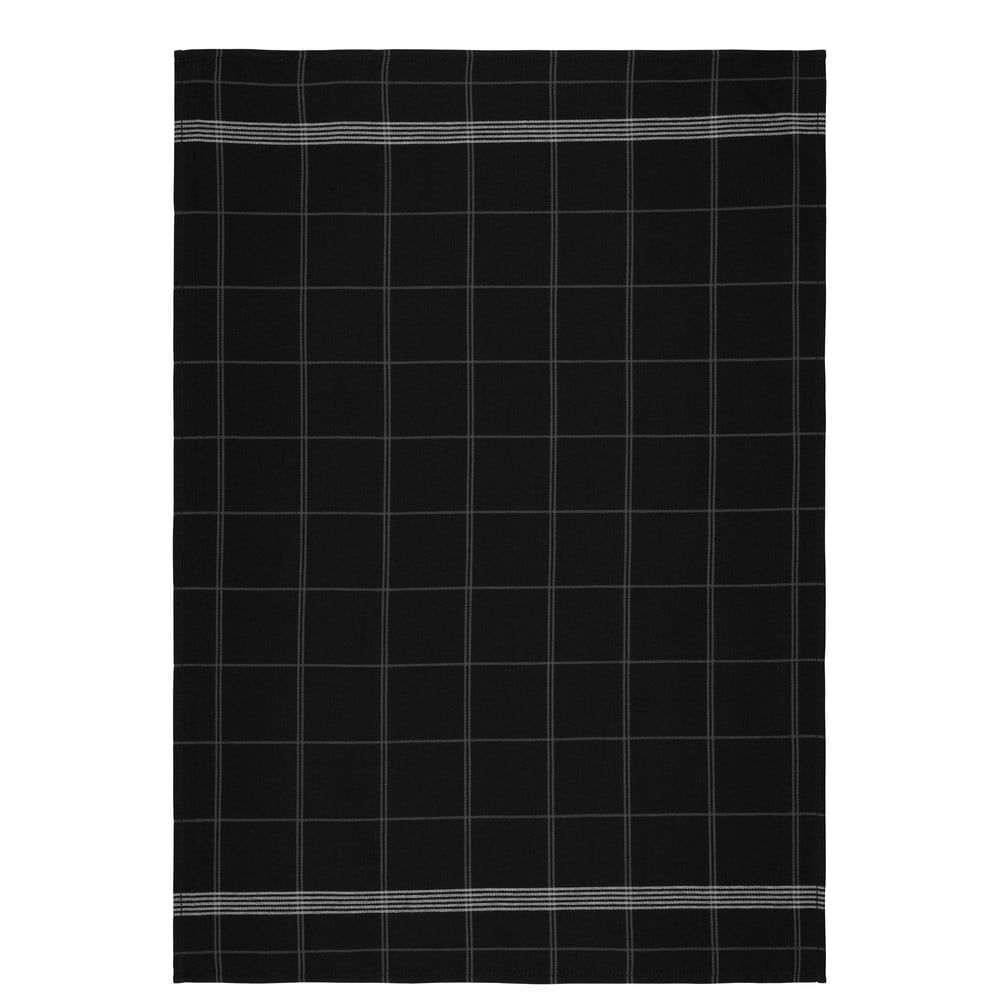Černá kuchyňská utěrka z bavlny Södahl Geometric, 50 x 70 cm - Bonami.cz