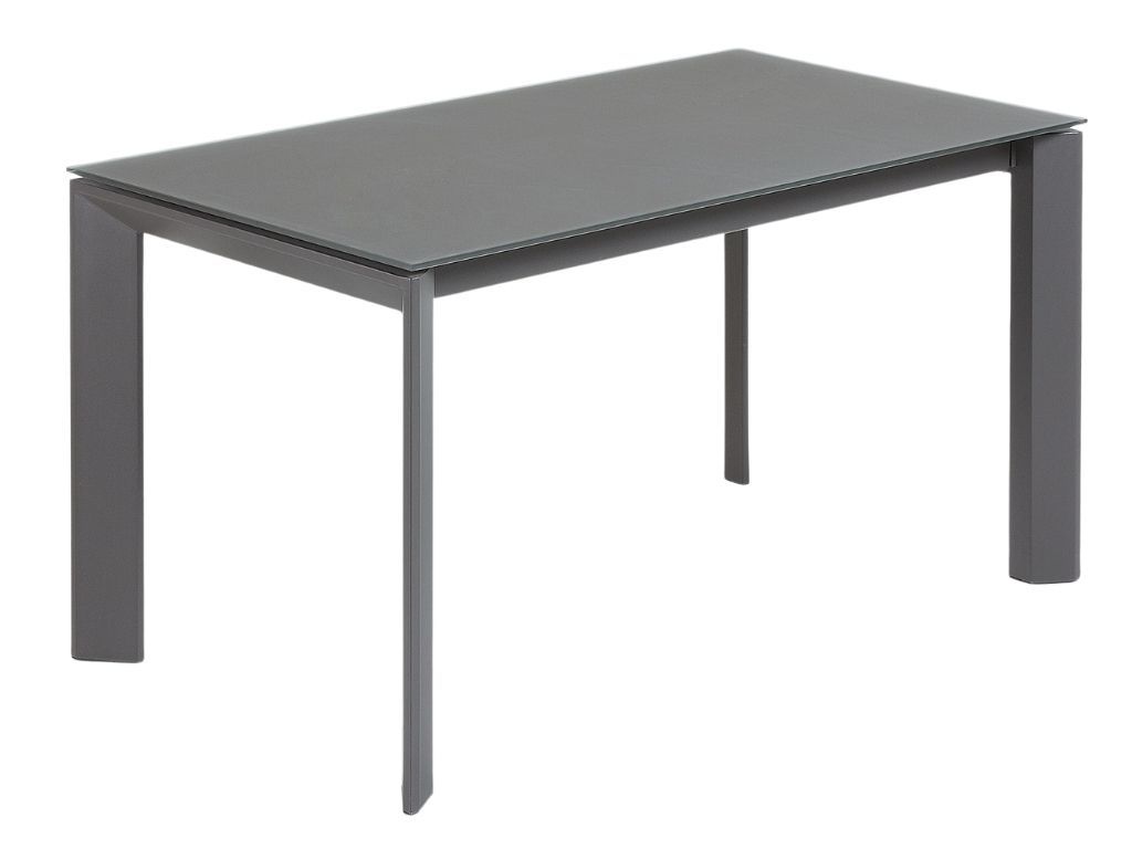 Tmavě šedý skleněný rozkládací jídelní stůl Kave Home Axis 160/220x90 cm - Designovynabytek.cz