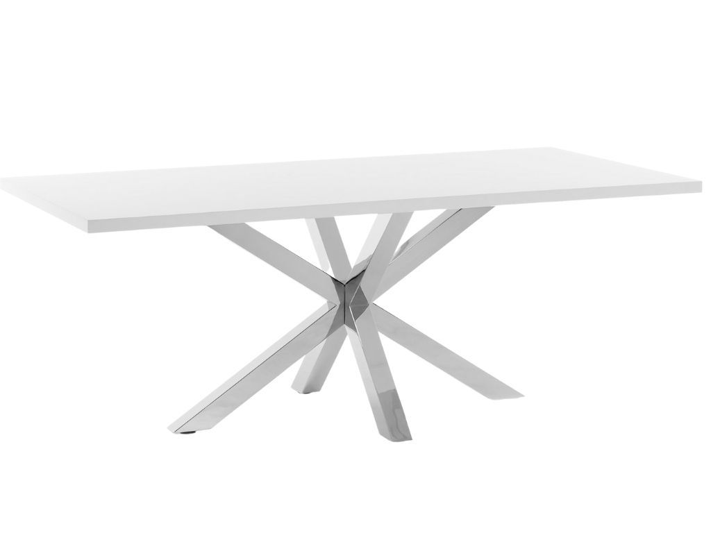 Bílý jídelní stůl Kave Home Argo 160 x 100 cm s bílou kovovou podnoží - Designovynabytek.cz