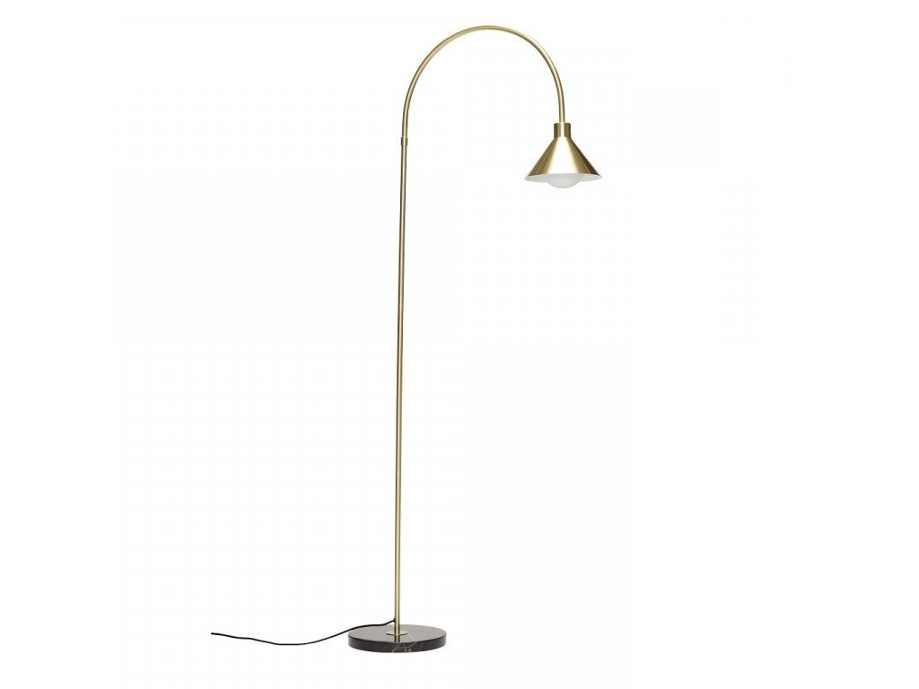 Zlatá kovová stojací lampa Hübsch Pipe 168 cm - Designovynabytek.cz