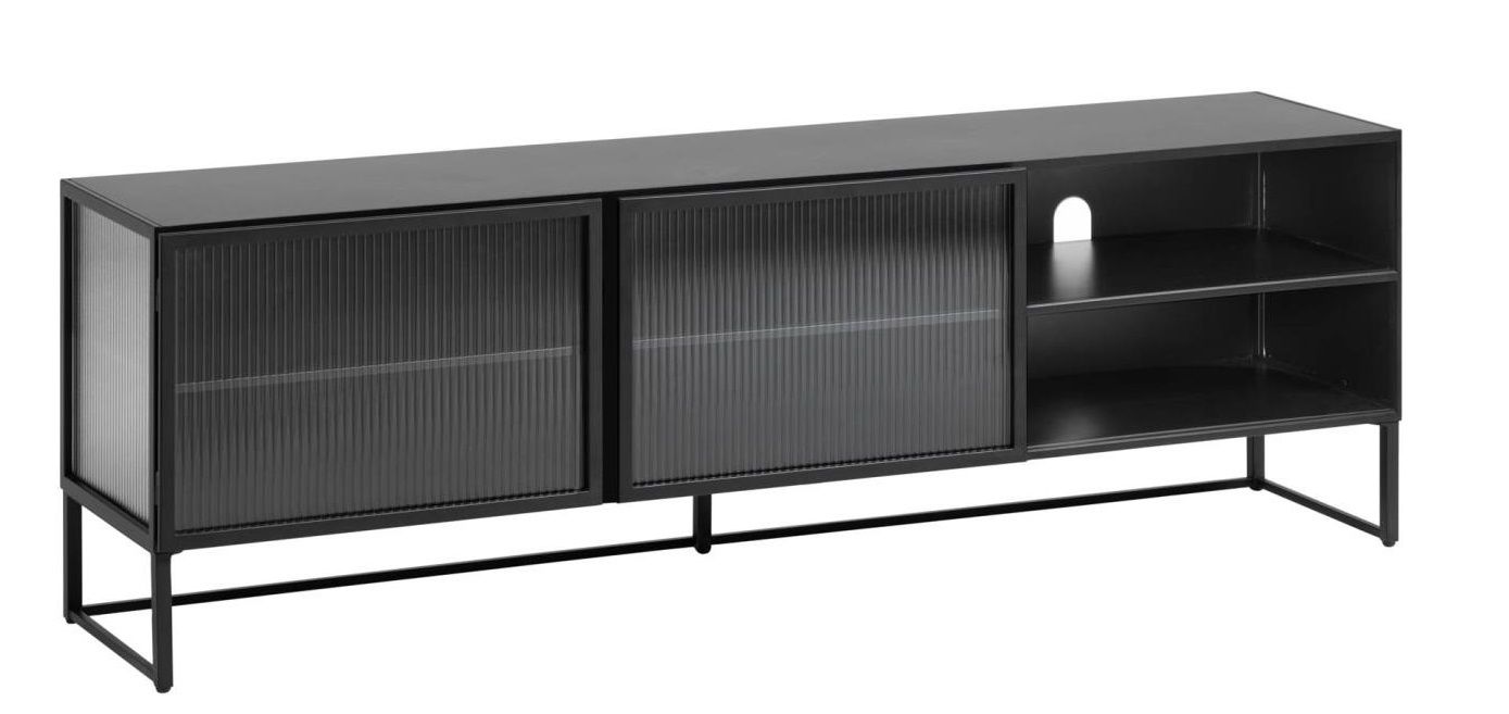 Černý kovový TV stolek Kave Home Trixie 180 x 41 cm - Designovynabytek.cz