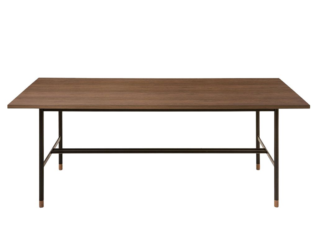 Ořechový jídelní stůl Woodman Jugend s kovovou podnoží 200 x 95 cm - Designovynabytek.cz